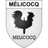 Pegatinas escudo de armas de Mélicocq adhesivo de la etiqueta engomada