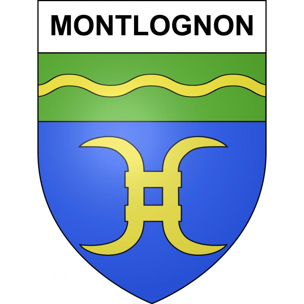Pegatinas escudo de armas de Montlognon adhesivo de la etiqueta engomada