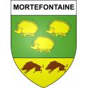 Pegatinas escudo de armas de Mortefontaine adhesivo de la etiqueta engomada