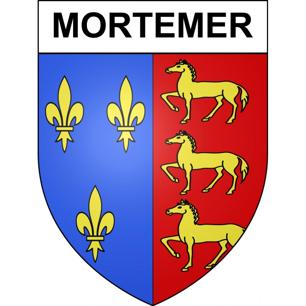 Pegatinas escudo de armas de Mortemer adhesivo de la etiqueta engomada