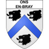 Pegatinas escudo de armas de Ons-en-Bray adhesivo de la etiqueta engomada