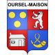 Pegatinas escudo de armas de Oursel-Maison adhesivo de la etiqueta engomada