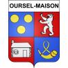 Pegatinas escudo de armas de Oursel-Maison adhesivo de la etiqueta engomada