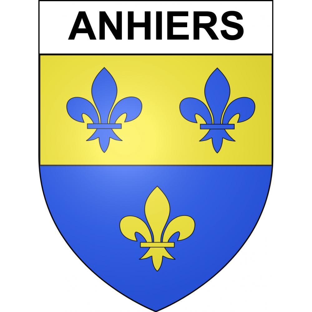 Pegatinas escudo de armas de Anhiers adhesivo de la etiqueta engomada