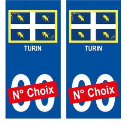 Turin ville sticker numéro au choix autocollant blason Italie city