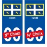 Turin ville sticker numéro au choix autocollant blason Italie city