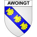Awoingt 59 ville sticker blason écusson autocollant adhésif