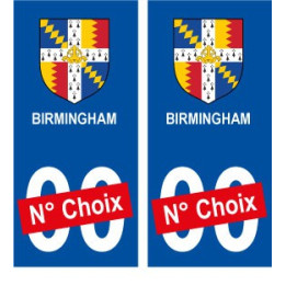 Birmingham ville sticker numéro au choix autocollant blason UK angleterre city