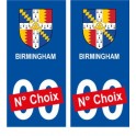 Birmingham ville sticker numéro au choix autocollant blason UK angleterre city