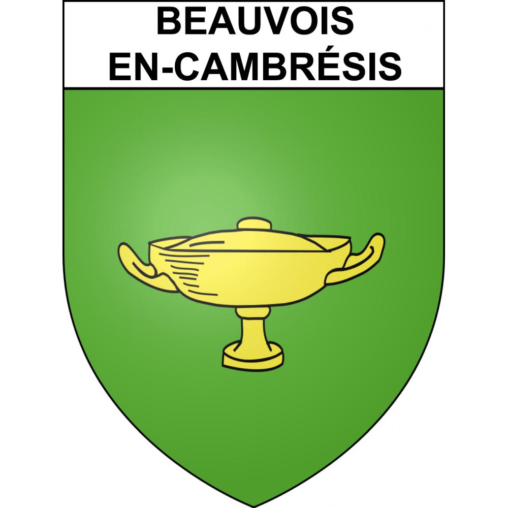 Pegatinas escudo de armas de Beauvois-en-Cambrésis adhesivo de la etiqueta engomada