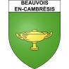 Pegatinas escudo de armas de Beauvois-en-Cambrésis adhesivo de la etiqueta engomada