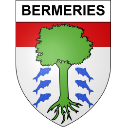 Pegatinas escudo de armas de Bermeries adhesivo de la etiqueta engomada