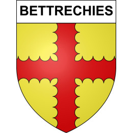 Pegatinas escudo de armas de Bettrechies adhesivo de la etiqueta engomada