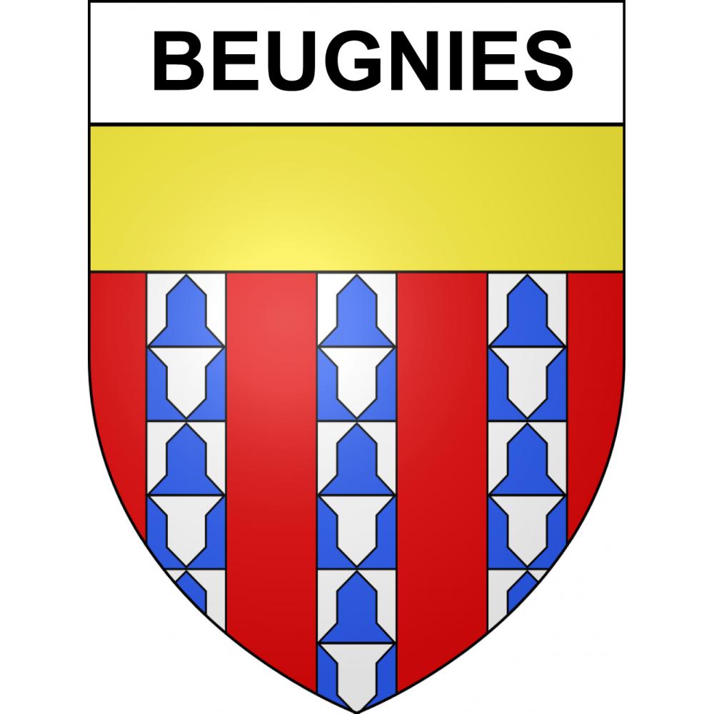 Pegatinas escudo de armas de Beugnies adhesivo de la etiqueta engomada