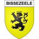 Pegatinas escudo de armas de Bissezeele adhesivo de la etiqueta engomada