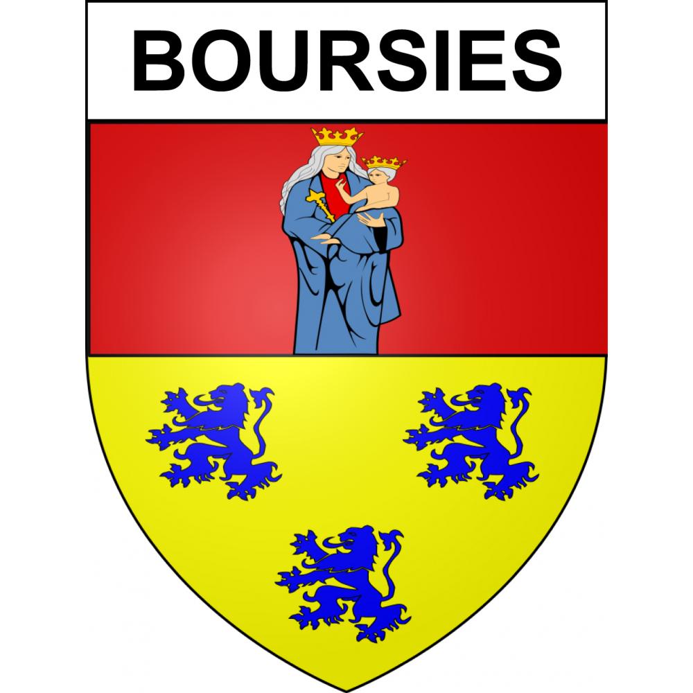 Boursies 59 ville sticker blason écusson autocollant adhésif