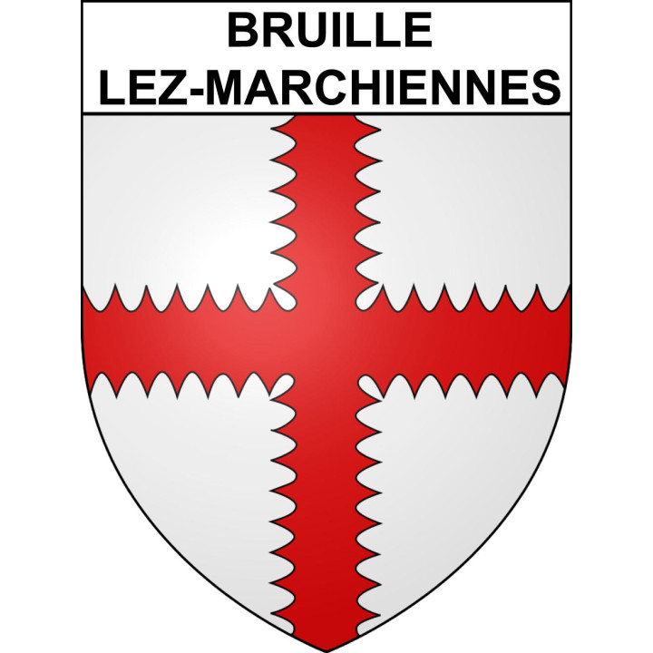 Bruille-lez-Marchiennes 59 ville sticker blason écusson autocollant adhésif