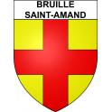 Pegatinas escudo de armas de Bruille-Saint-Amand adhesivo de la etiqueta engomada