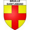 Pegatinas escudo de armas de Bruille-Saint-Amand adhesivo de la etiqueta engomada
