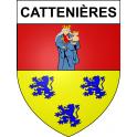 Pegatinas escudo de armas de Cattenières adhesivo de la etiqueta engomada