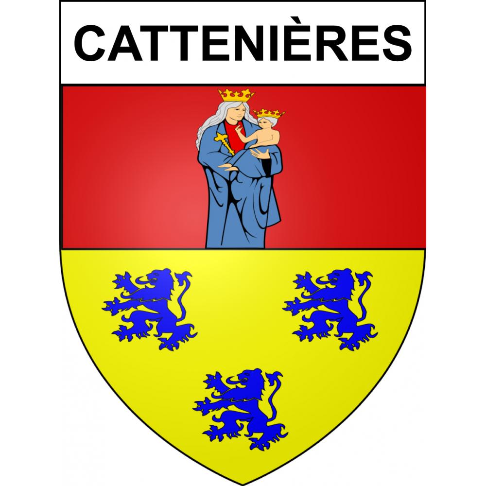 Pegatinas escudo de armas de Cattenières adhesivo de la etiqueta engomada