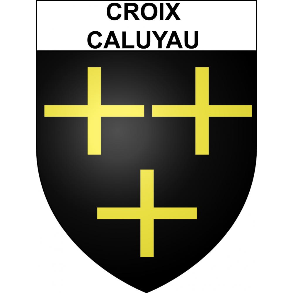 Croix-Caluyau 59 ville sticker blason écusson autocollant adhésif