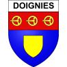 Pegatinas escudo de armas de Doignies adhesivo de la etiqueta engomada