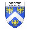 Pegatinas escudo de armas de Dompierre-sur-Helpe adhesivo de la etiqueta engomada
