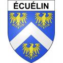 Écuélin 59 ville sticker blason écusson autocollant adhésif