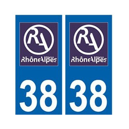 38 Isère autocollant plaque