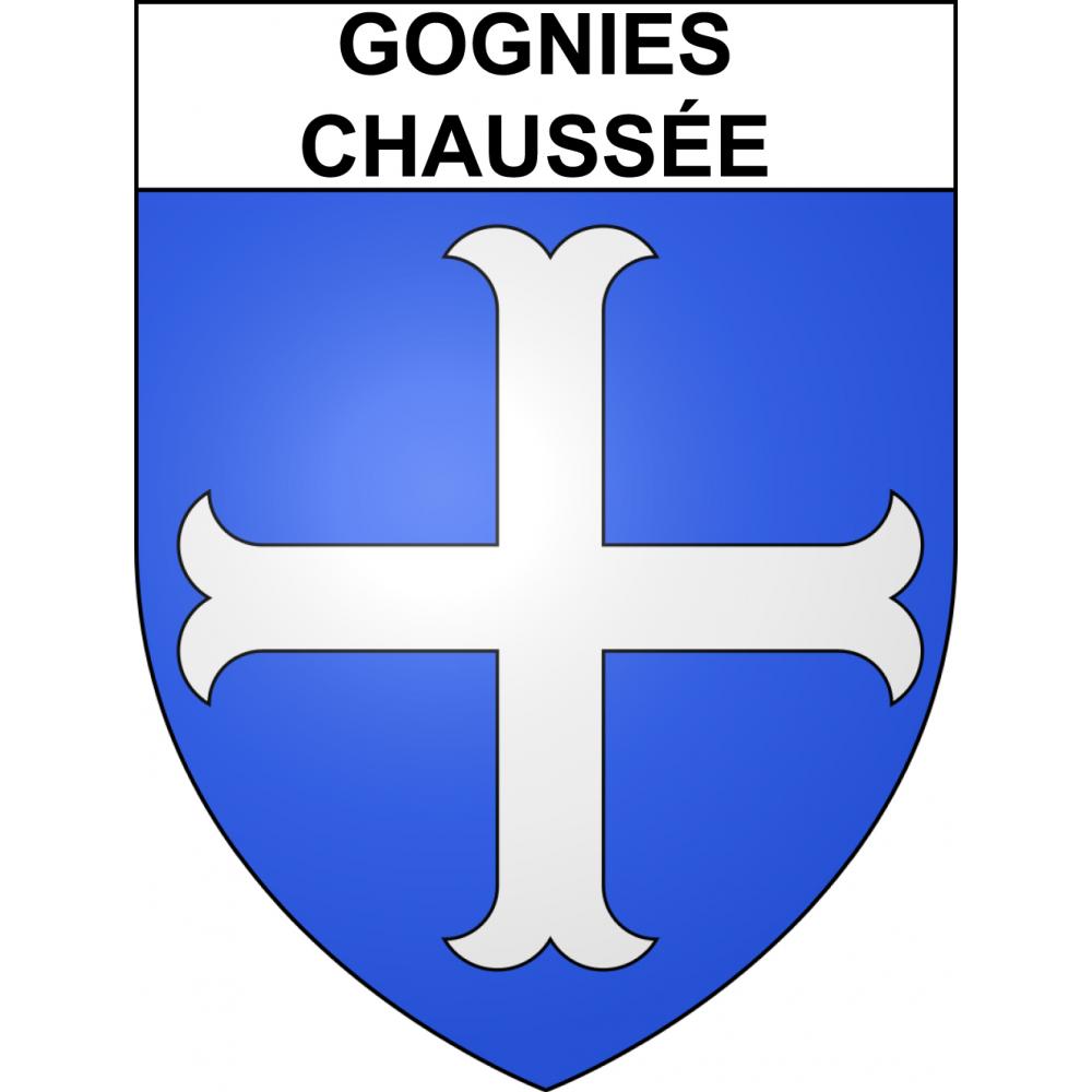 Pegatinas escudo de armas de Gognies-Chaussée adhesivo de la etiqueta engomada