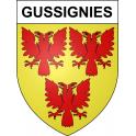 Gussignies Sticker wappen, gelsenkirchen, augsburg, klebender aufkleber