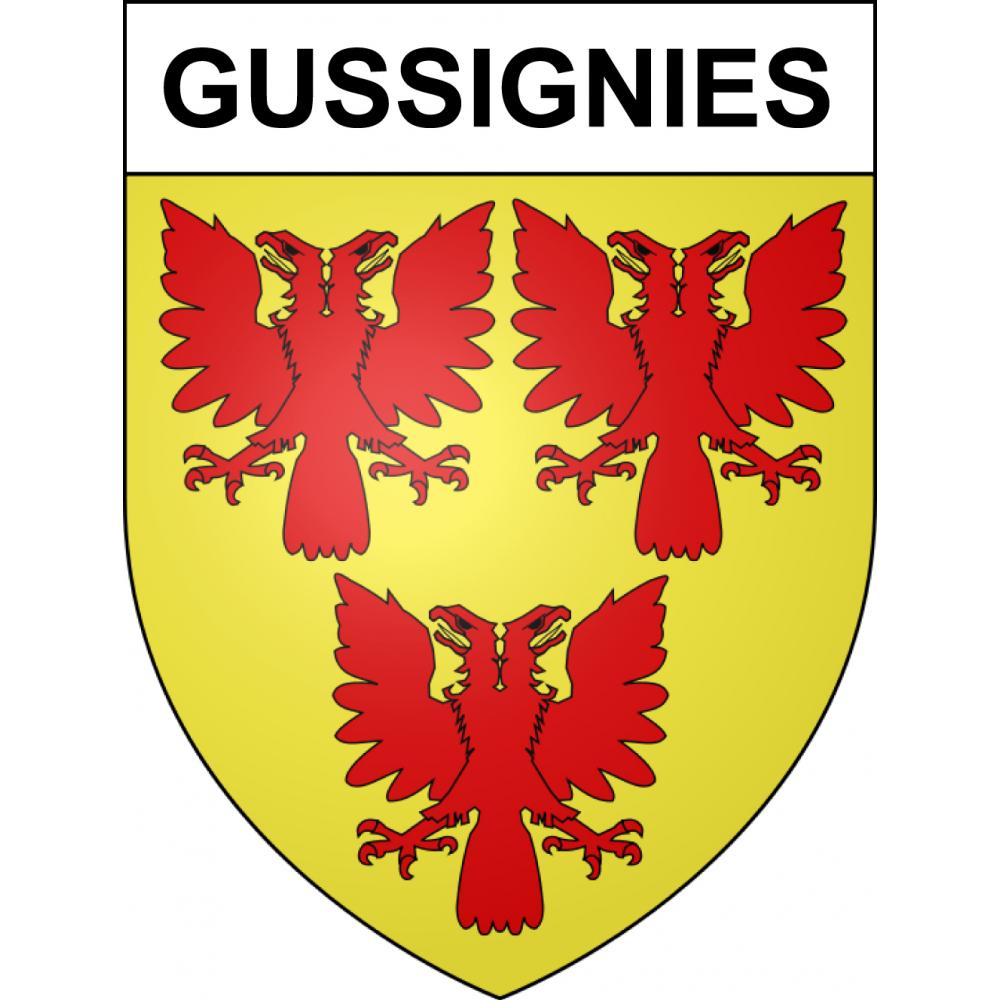 Gussignies Sticker wappen, gelsenkirchen, augsburg, klebender aufkleber