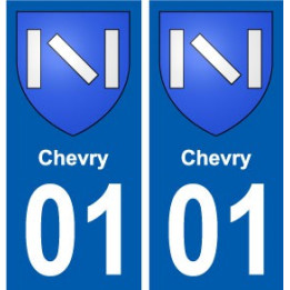 01 Chevry ville autocollant plaque