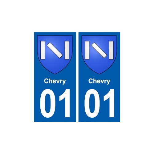 01 Chevry ville autocollant plaque