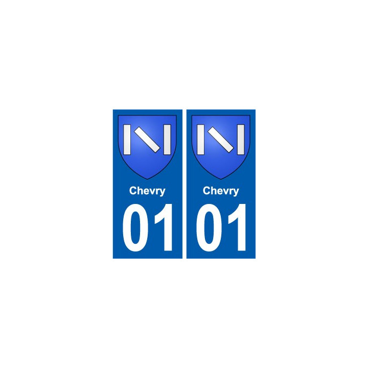 01 Chevry ville autocollant plaque