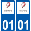 01 Chevry logo ville autocollant plaque sticker