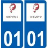 01 Chevry logo ville autocollant plaque sticker