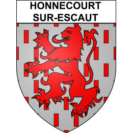 Pegatinas escudo de armas de Honnecourt-sur-Escaut adhesivo de la etiqueta engomada