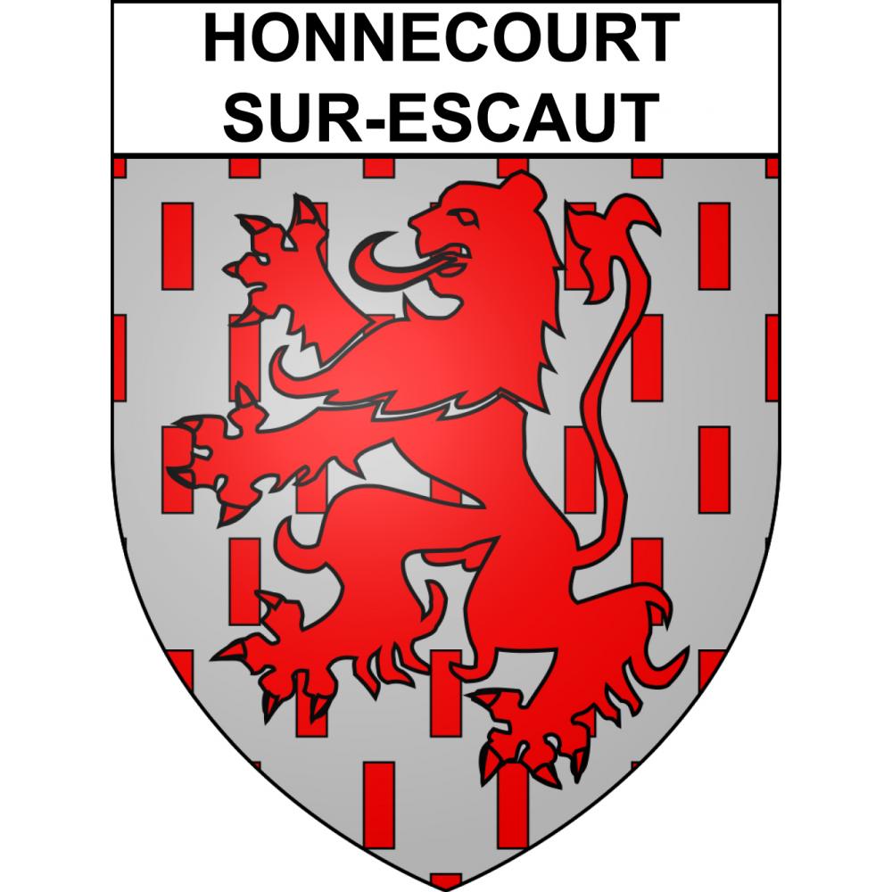 Honnecourt-sur-Escaut 59 ville sticker blason écusson autocollant adhésif