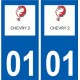 01 Chevry logo ville autocollant plaque sticker