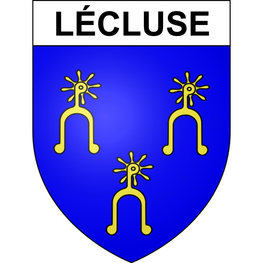 Lécluse 59 ville sticker blason écusson autocollant adhésif
