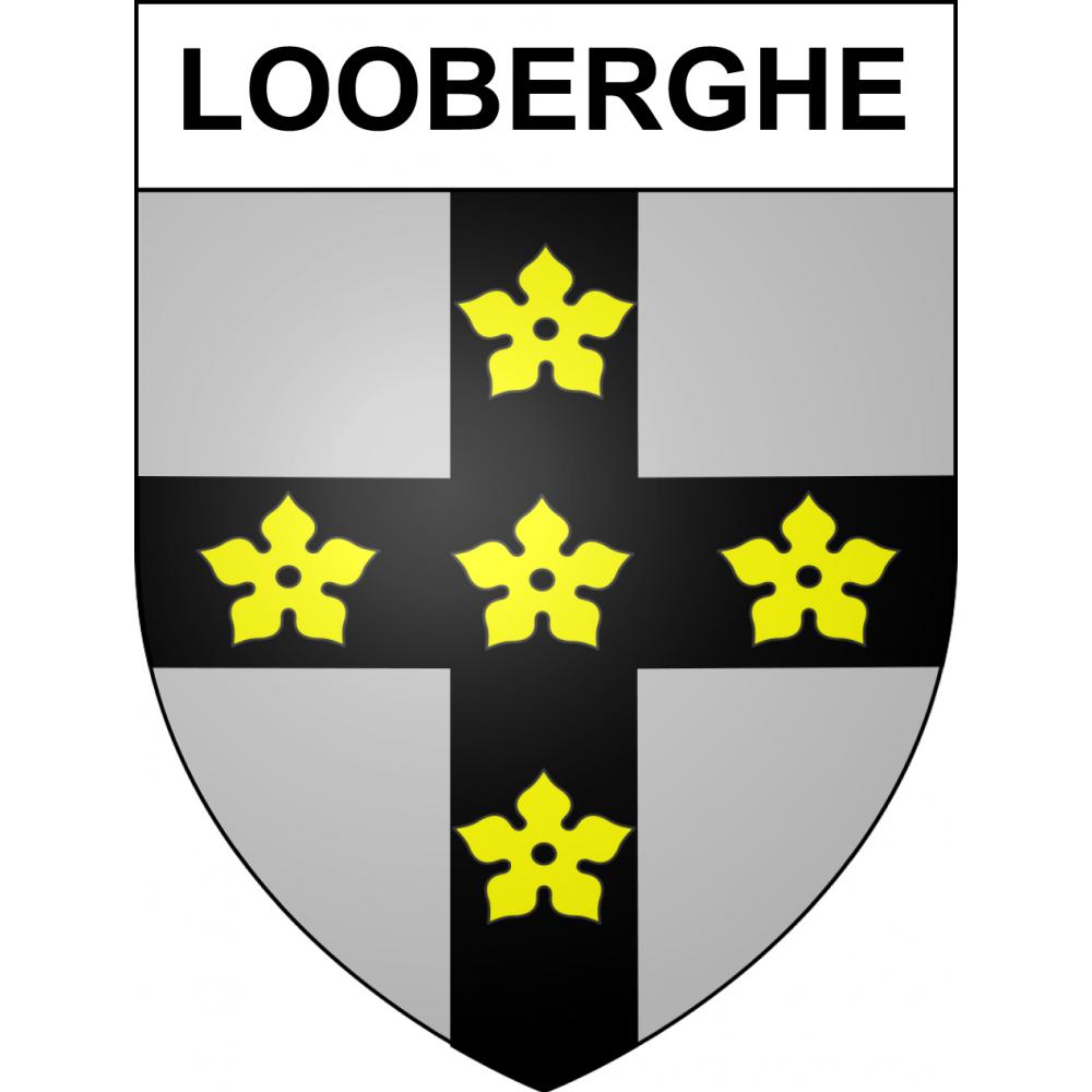 Looberghe 59 ville sticker blason écusson autocollant adhésif
