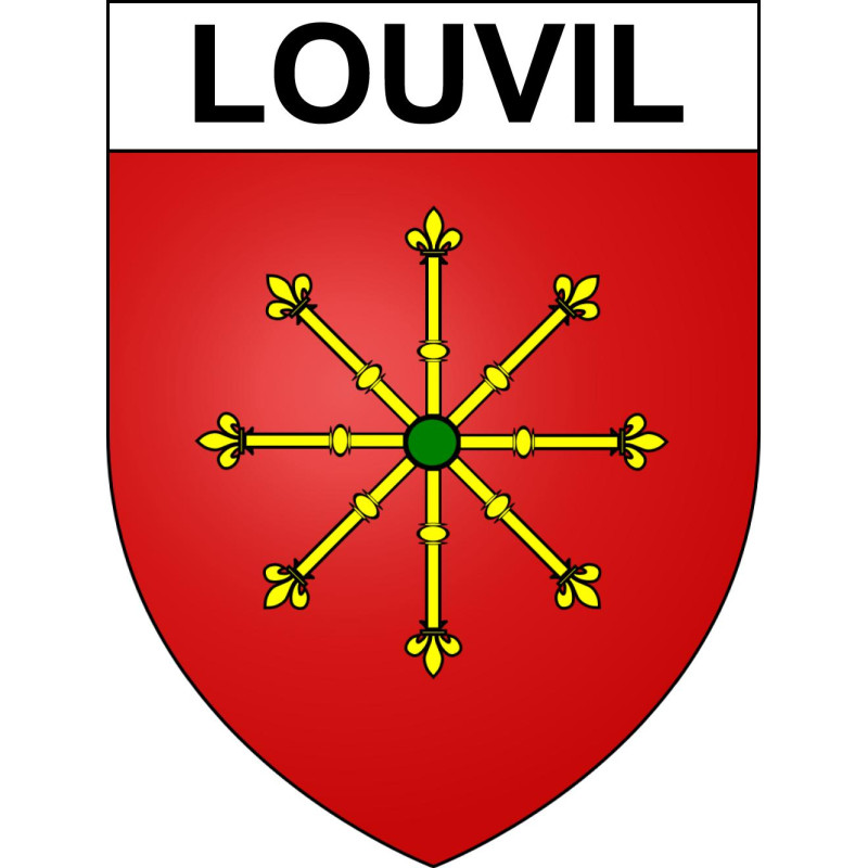 Pegatinas escudo de armas de Louvil adhesivo de la etiqueta engomada