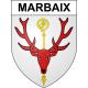 Pegatinas escudo de armas de Marbaix adhesivo de la etiqueta engomada