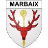Pegatinas escudo de armas de Marbaix adhesivo de la etiqueta engomada