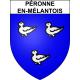 Pegatinas escudo de armas de Péronne-en-Mélantois adhesivo de la etiqueta engomada