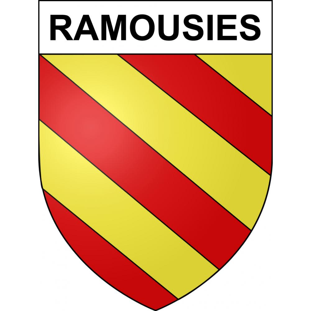 Pegatinas escudo de armas de Ramousies adhesivo de la etiqueta engomada