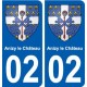 02 Anizy-le-Château ville autocollant plaque sticker