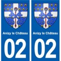 02 Anizy-le-Château ville autocollant plaque sticker